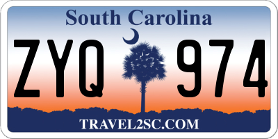 SC license plate ZYQ974