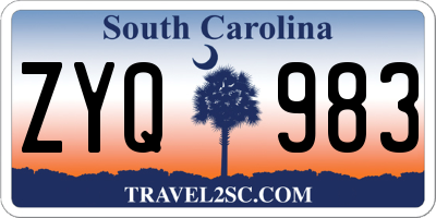 SC license plate ZYQ983
