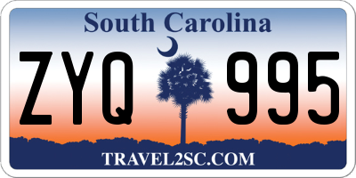 SC license plate ZYQ995