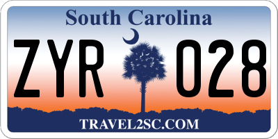 SC license plate ZYR028