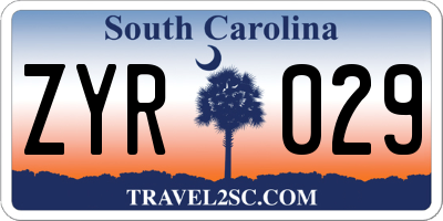 SC license plate ZYR029