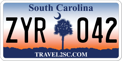 SC license plate ZYR042