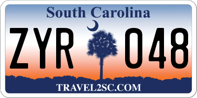 SC license plate ZYR048