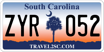 SC license plate ZYR052