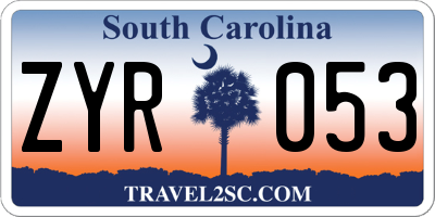 SC license plate ZYR053