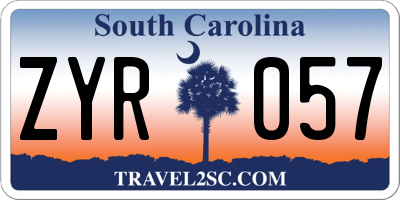 SC license plate ZYR057