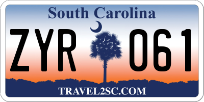 SC license plate ZYR061