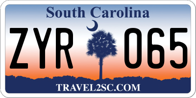 SC license plate ZYR065