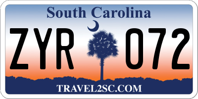 SC license plate ZYR072