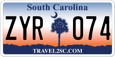 SC license plate ZYR074