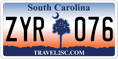 SC license plate ZYR076
