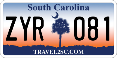 SC license plate ZYR081