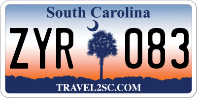 SC license plate ZYR083
