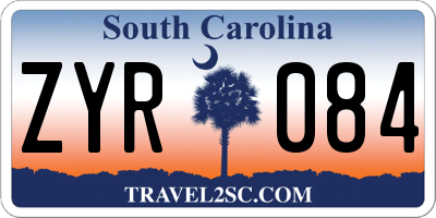 SC license plate ZYR084