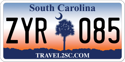 SC license plate ZYR085