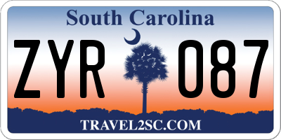SC license plate ZYR087