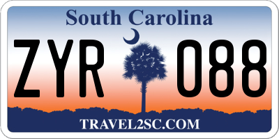 SC license plate ZYR088