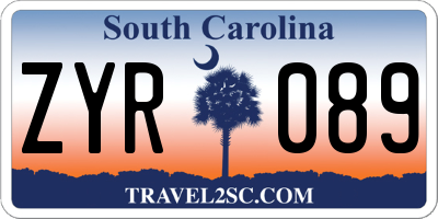 SC license plate ZYR089