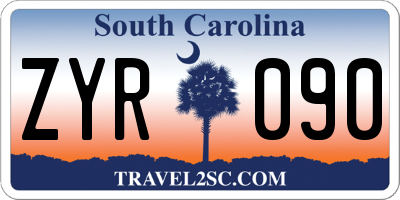SC license plate ZYR090