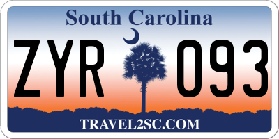 SC license plate ZYR093