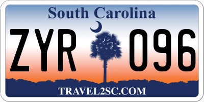 SC license plate ZYR096