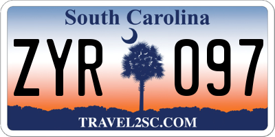 SC license plate ZYR097