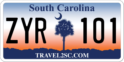 SC license plate ZYR101