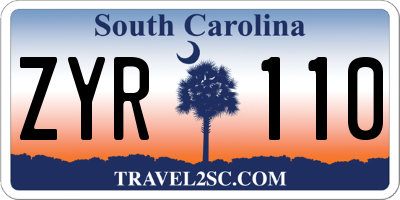 SC license plate ZYR110