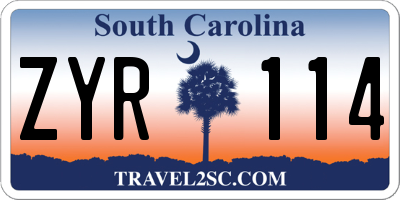 SC license plate ZYR114
