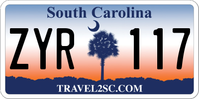 SC license plate ZYR117