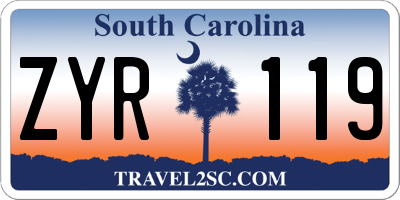 SC license plate ZYR119