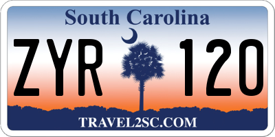 SC license plate ZYR120