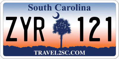 SC license plate ZYR121