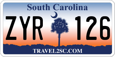 SC license plate ZYR126