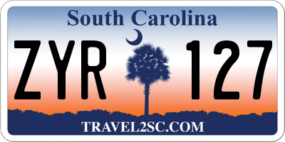 SC license plate ZYR127