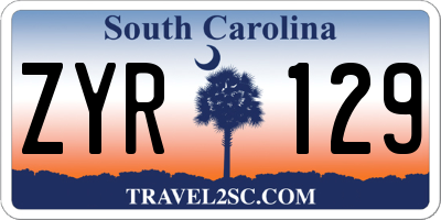 SC license plate ZYR129