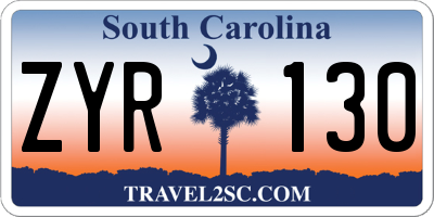 SC license plate ZYR130