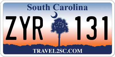 SC license plate ZYR131