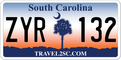 SC license plate ZYR132