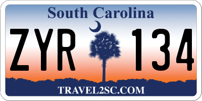 SC license plate ZYR134