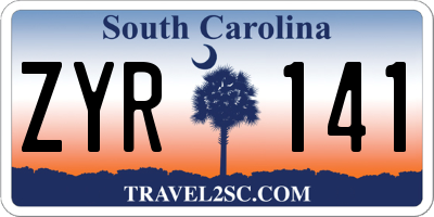 SC license plate ZYR141