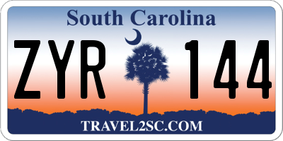 SC license plate ZYR144