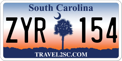SC license plate ZYR154
