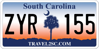 SC license plate ZYR155