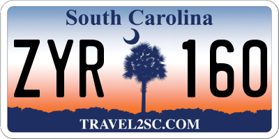 SC license plate ZYR160