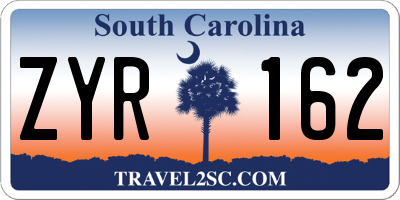 SC license plate ZYR162
