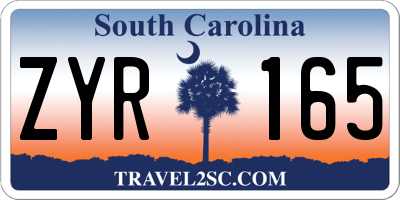 SC license plate ZYR165