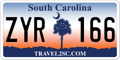 SC license plate ZYR166