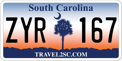 SC license plate ZYR167