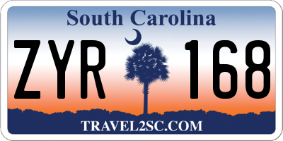 SC license plate ZYR168